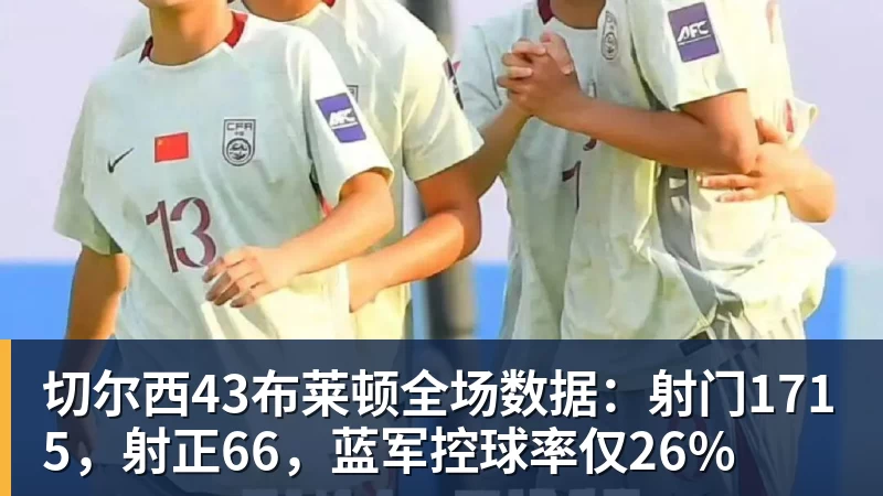 开运体育切尔西43布莱顿全场数据：射门1715，射正66，蓝军控球率仅26%